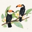 Picture of TROPICAL FUN BIRD I LEAVES