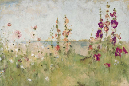 Picture of HOLLYHOCKS BY THE SEA