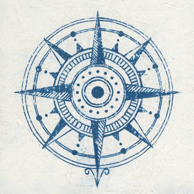 Picture of INDIGO GILD COMPASS ROSE I