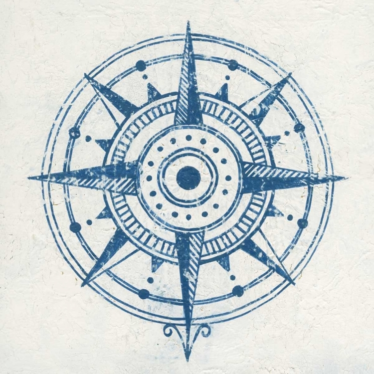 Picture of INDIGO GILD COMPASS ROSE I