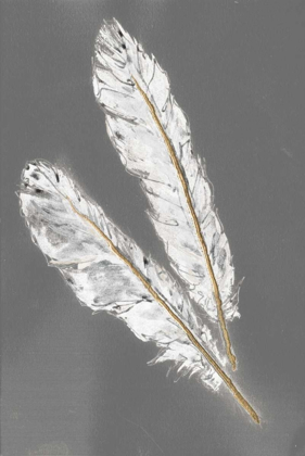 Picture of GOLD FEATHERS III ON GREY