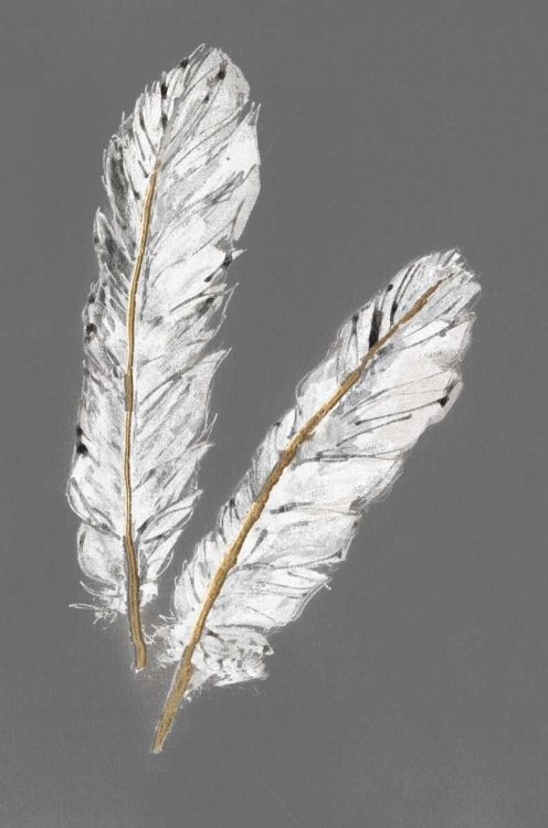 Picture of GOLD FEATHERS IV ON GREY