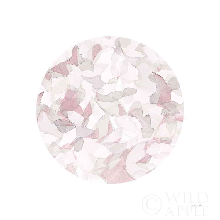 Picture of LEAFY ABSTRACT CIRCLE I BLUSH GRAY
