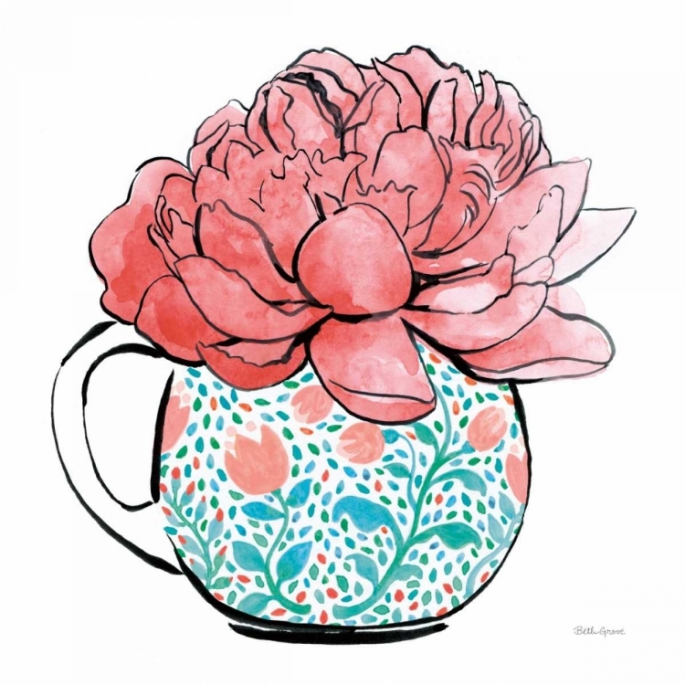 Picture of FLORAL TEACUPS I