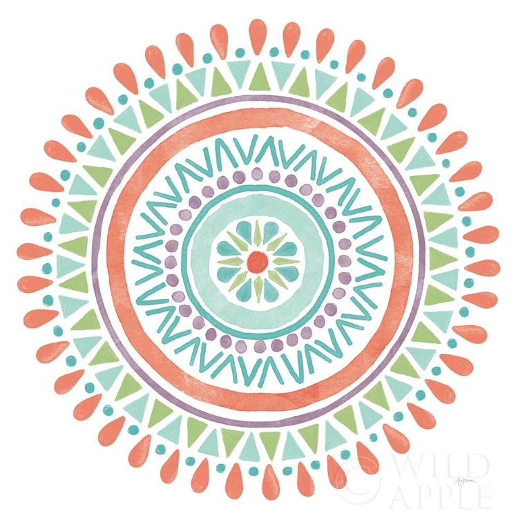 Picture of LOVELY LLAMAS MANDALA I ON WHITE