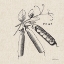 Picture of BURLAP VEGETABLE BW SKETCH PEAS