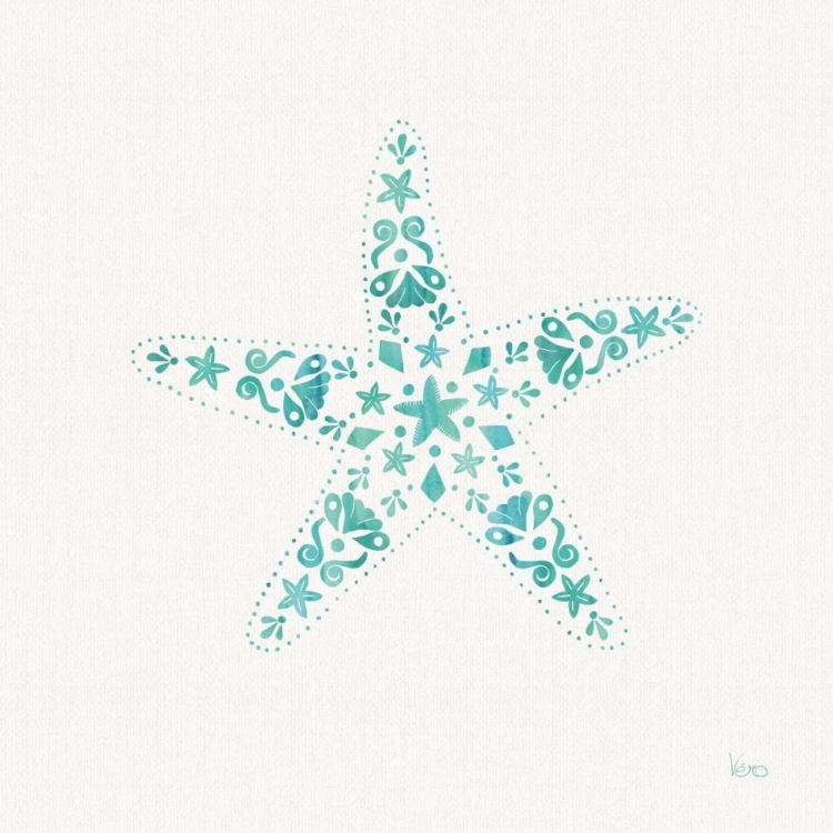 Picture of SEA CHARMS I TEAL NO WORDS