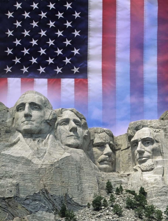 Picture of SOUTH DAKOTA AMERICAN FLAG AND MT RUSHMORE NM