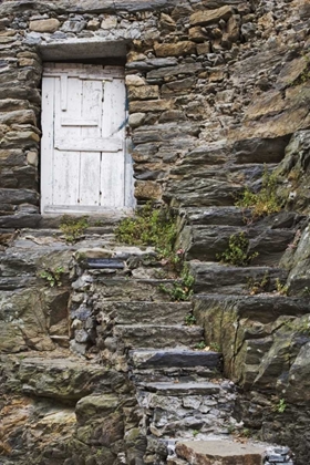 Picture of ITALY, VERNAZZA ROCK STEPS LEAD TO AN OLD DOOR