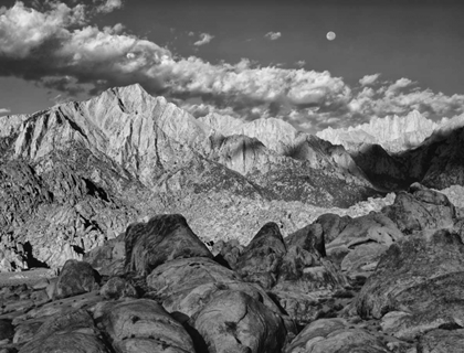 Picture of CALIFORNIA, SIERRA NEVADA MOON ABOVE MT WHITNEY