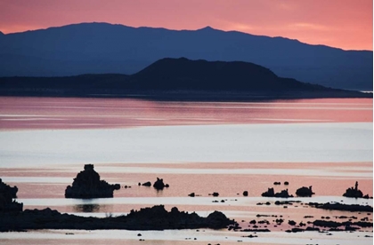 Picture of CA, PREDAWN LIGHT AT MONO LAKE SILHOUETTES TUFAS