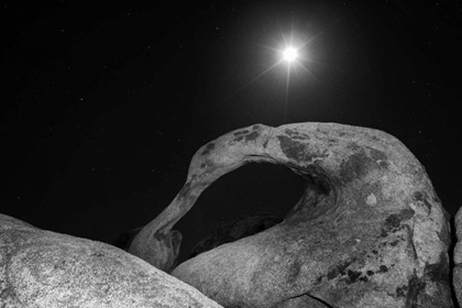 Picture of CA, SIERRA NEVADA MOONRISE IN THE ALABAMA HILLS