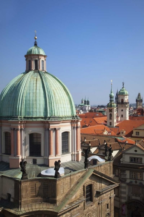 Picture of CZECH REPUBLIC, PRAGUE, OLD TOWN  CHURCH TOWERS