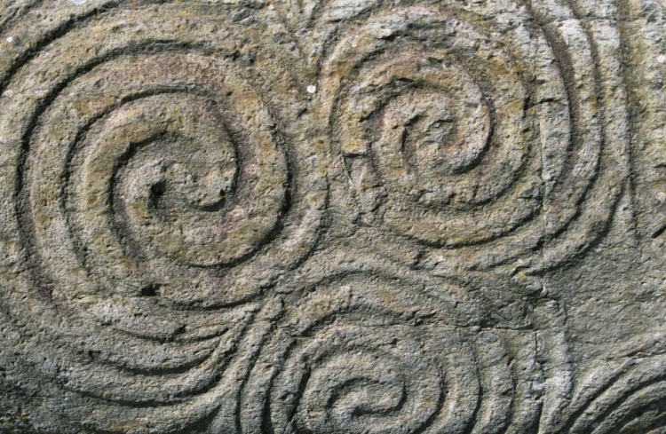 Picture of IRELAND, NEWGRANGE THE ELABORATELY CARVED STONE