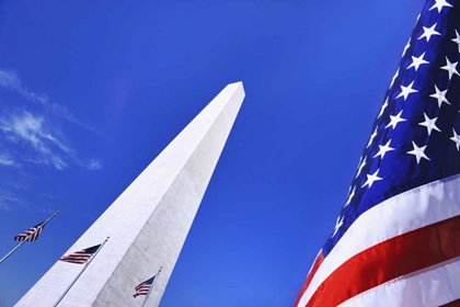 Picture of WASHINGTON DC, WASHINGTON MONUMENT AND US FLAG