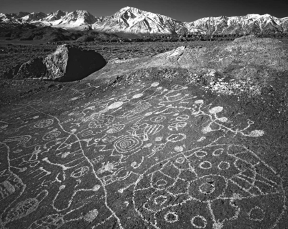 Picture of USA, CALIFORNIA, BISHOP PETROGLYPHS ON ROCK FACE