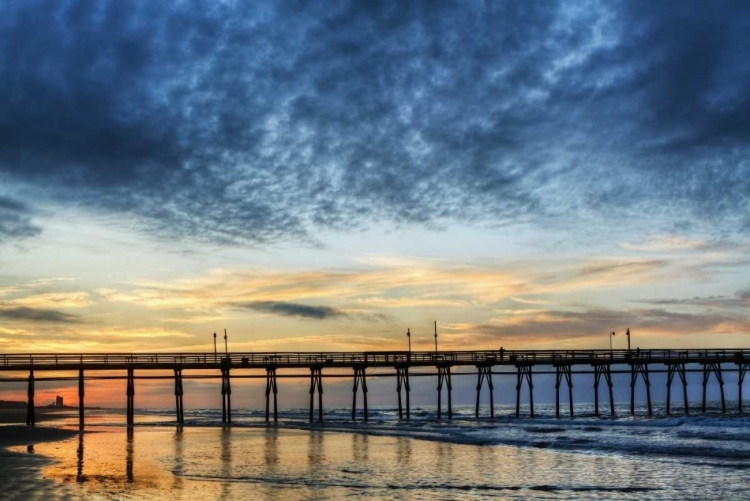 Picture of USA, NORTH CAROLINA SUNSET BEACH PIER AT SUNRISE