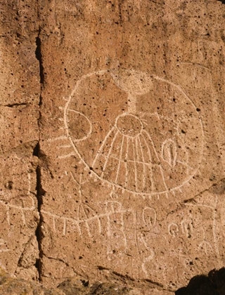 Picture of CALIFORNIA, OWENS VALLEY, CURVILINEAR PETROGLYPHS