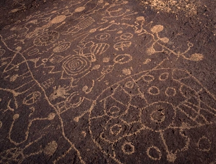 Picture of CALIFORNIA, OWENS VALLEY, CURVILINEAR PETROGLYPHS