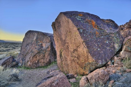 Picture of CALIFORNIA, OWENS VALLEY, CURVILINEAR PETROGLYPHS