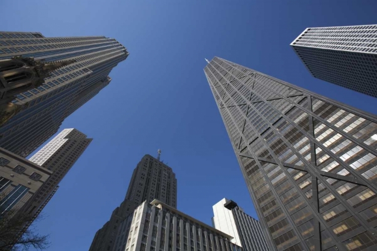 Picture of IL, CHICAGO THE HANCOCK BUILDING AND SKYSCRAPERS