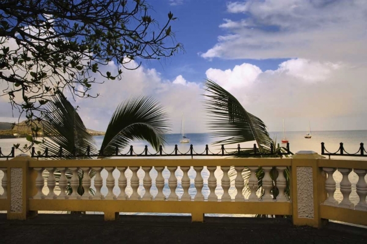 Picture of PUERTO RICO, ESPERANZA WALKWAY OF BOATS OFFSHORE