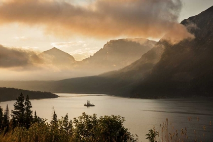 Picture of MT, GLACIER NP SUNRISE OVER ST MARY LAKE