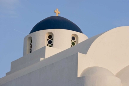 Picture of GREECE, SANTORINI WHITE CHURCH WITH BLUE DOME