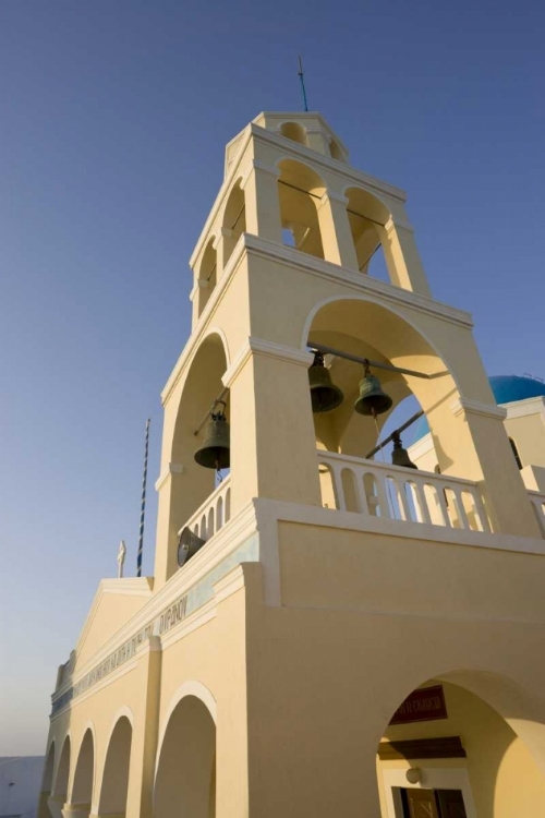 Picture of GREECE, SANTORINI, OIA BELL TOWER OF A CHURCH