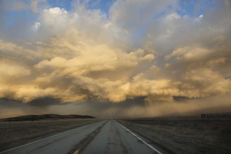 Picture of CO, STORM CLOUDS AT SUNRISE ABOVE SOUTH PARK