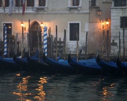 Picture of ITALY, VENICE GONDOLAS MOORED IN EARLY MORNING