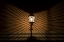 Picture of MEXICO WIRE CAGE LAMP AT NIGHT CREATES SHADOWS