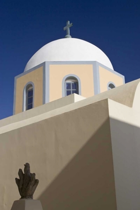 Picture of GREECE, SANTORINI CHURCH DOME AGAINST BLUE SKY