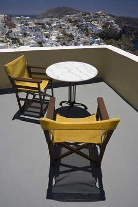 Picture of GREECE, SANTORINI BALCONY OVERLOOKING THE TOWN