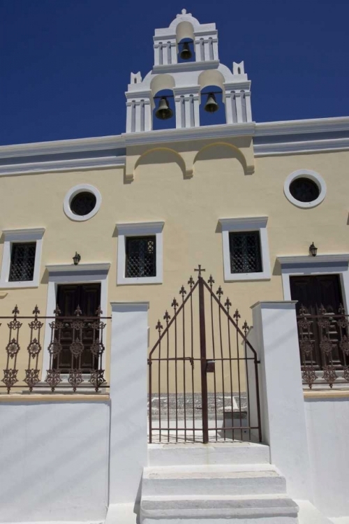 Picture of GREECE, SANTORINI GATE TO GREEK ORTHODOX CHURCH
