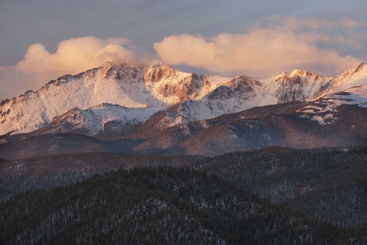 Picture of CO, PIKE NF CLOUDS OVER PIKES PEAK AT SUNRISE