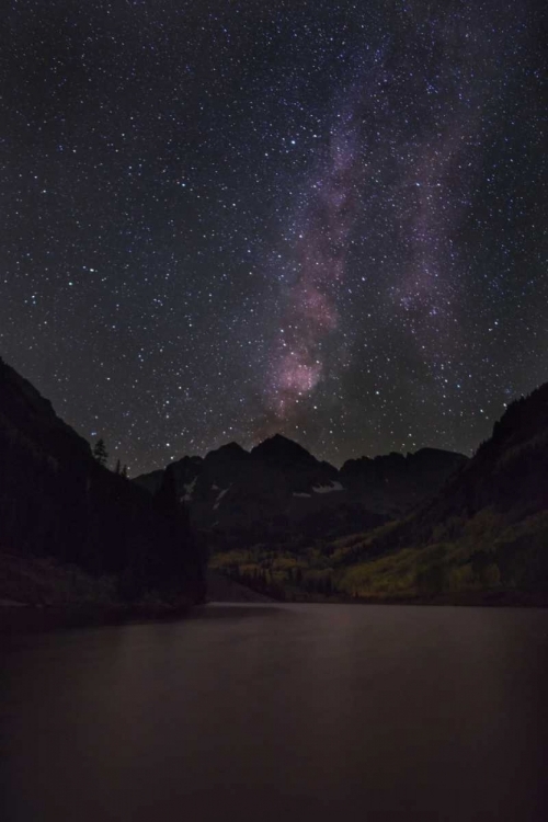 Picture of CO, THE MILKY WAY ABOVE MAROON BELLS MOUNTAINS