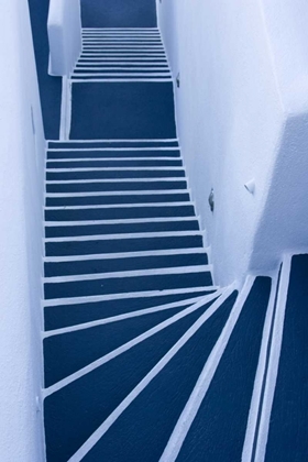 Picture of GREECE, SANTORINI PAINTED BLUE AND WHITE STAIRS