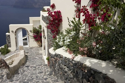 Picture of GREECE, SANTORINI, THIRA, OIA PEBBLED STAIRCASE