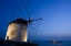 Picture of GREECE, MYKONOS, HORA WINDMILL AND LUXURY YACHT