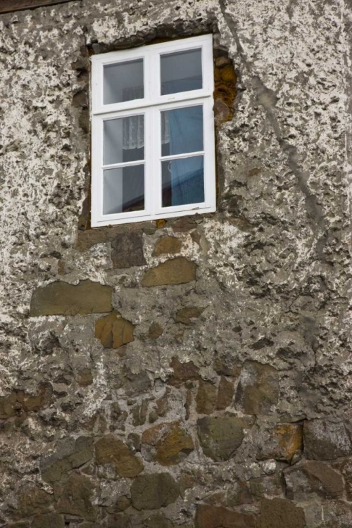 Picture of ICELAND, AKUREYRI WINDOW OF AN OLD STONE HOUSE