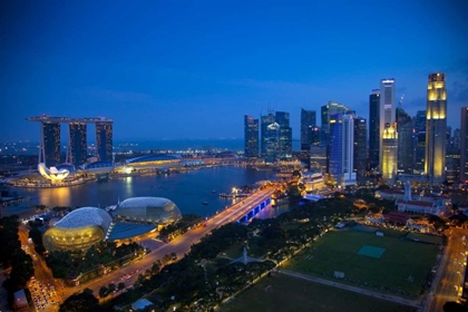 Picture of SINGAPORE DOWNTOWN OVERVIEW AT NIGHT