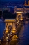 Picture of HUNGARY, BUDAPEST CHAIN BRIDGE LIT AT NIGHT