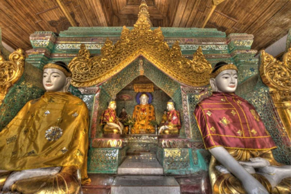 Picture of MYANMAR, YANGON BUDDHAS IN SHWEDAGON TEMPLE