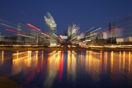 Picture of CANADA, MONTREAL NIGHT ABSTRACT OF DOWNTOWN