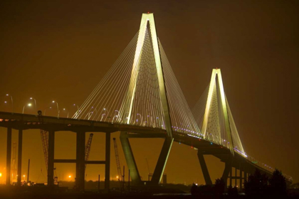 Picture of SC, CHARLESTON ARTHUR REVENEL BRIDGE AT NIGHT