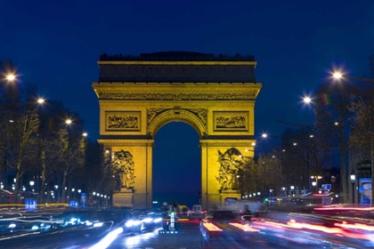 Picture of FRANCE, PARIS THE ARC DE TRIOMPHE AT TWILIGHT