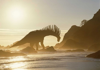 Picture of CONCEPT OF AMARGASAURUS DINOSAUR ON OCEAN SHORE