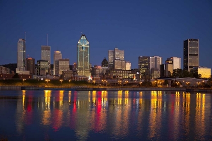 Picture of CANADA, MONTREAL NIGHT OVER DOWNTOWN AND RIVER