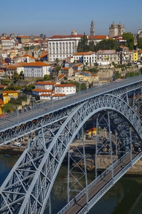 Picture of PORTUGAL, PORTO DOM LUIS I BRIDGE AND CITYSCAPE